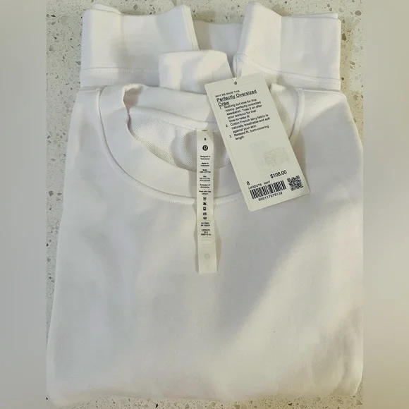 Lululemon Crew Sweater Pullover 🎁NWT🎁 Perfectly Oversized Crew Sz 6 & 8 White - Picture 5 of 6